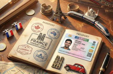 Tourist Visa lying on a table with sovereigns